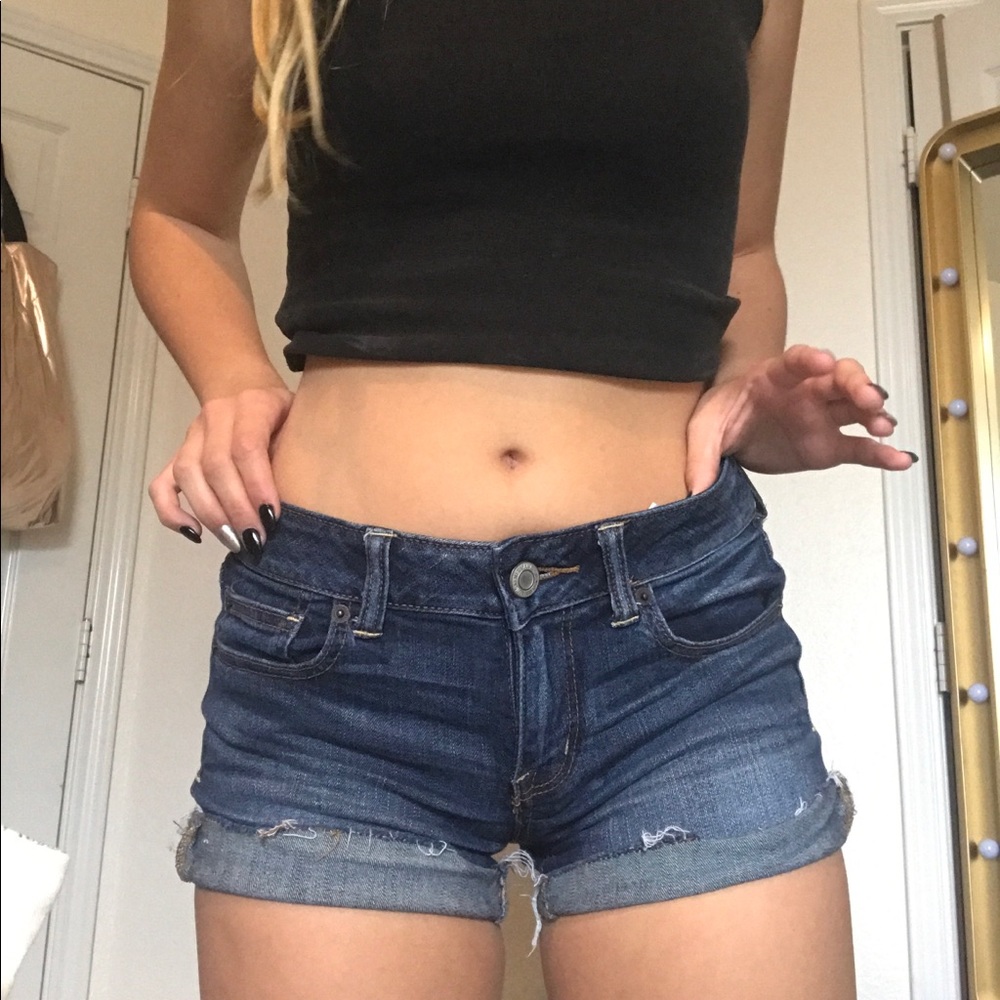 American Eagle Dark Blue Super Stretch Shorts